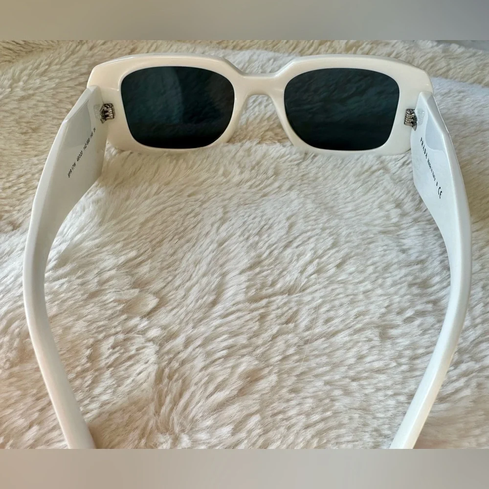 Prada White Frame Sunglasses with Dark Lenses